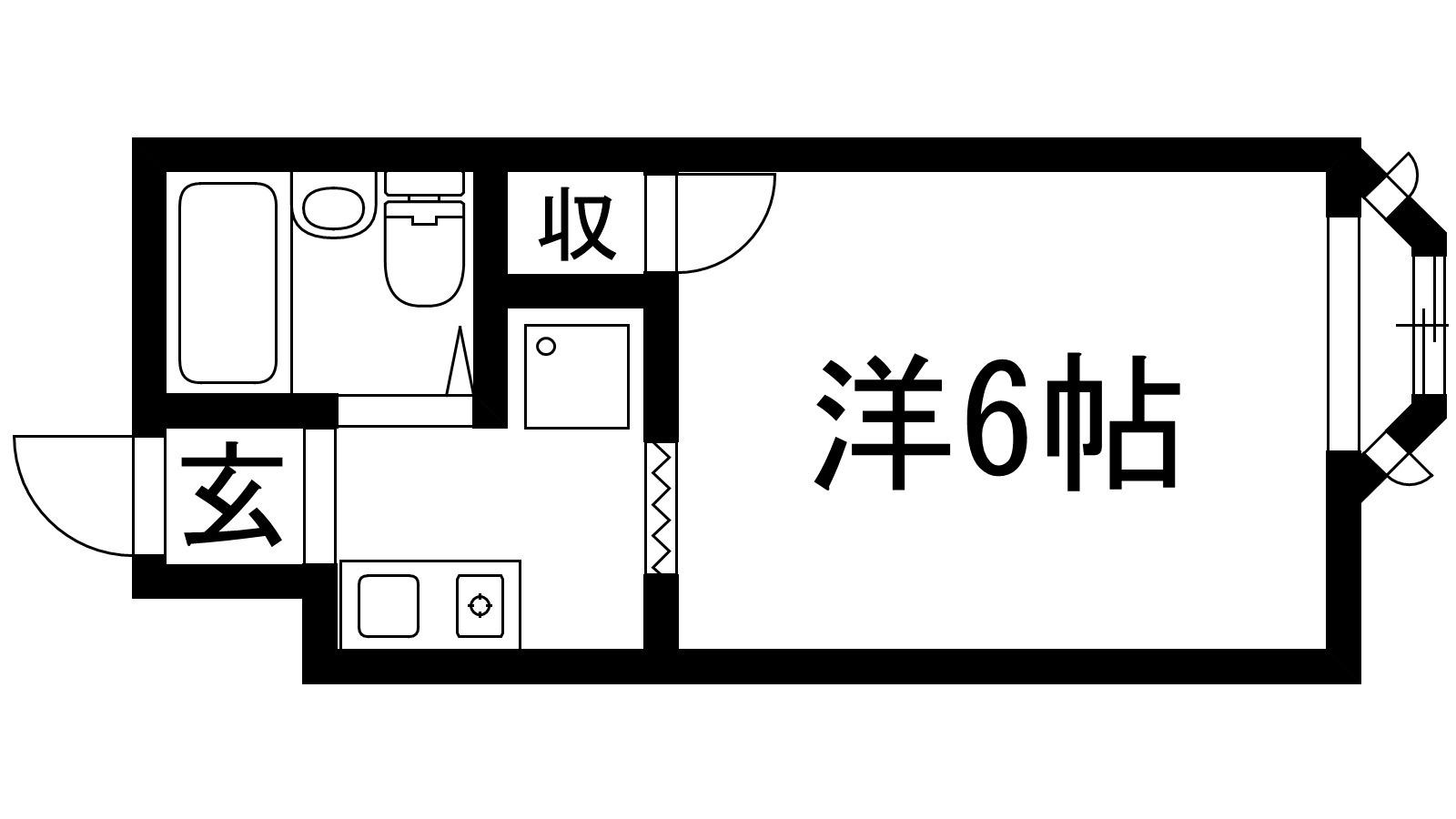 ウッド・ストック・マンション(ワンルーム/1階)の間取り写真