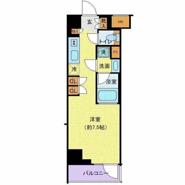 リルシアシティ北新宿(ワンルーム/5階)の間取り写真