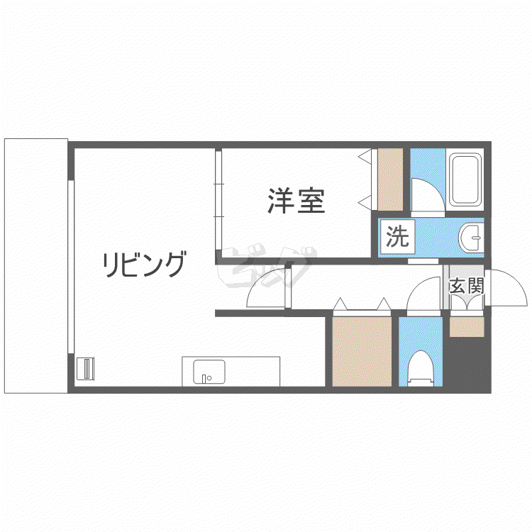 JP NOIE 円山表参道(1LDK/3階)の間取り写真