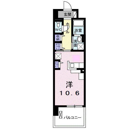パールヒルズ五月町(1K/6階)の間取り写真