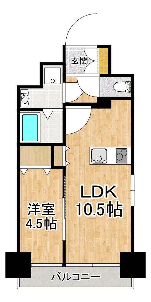 GRAND LAKE COURT浜大津駅前(1LDK/10階)の間取り写真