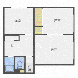 ボナンザ48(2LDK/1階)の間取り写真