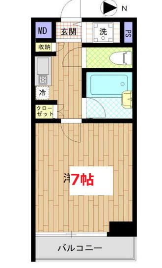 ミッテル三田II(1K/5階)の間取り写真