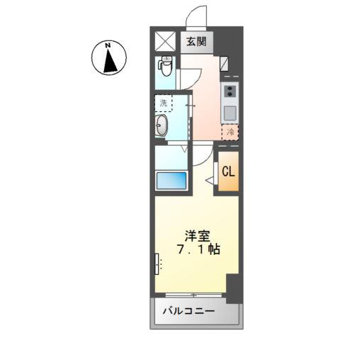 グランエッセ(1K/9階)の間取り写真