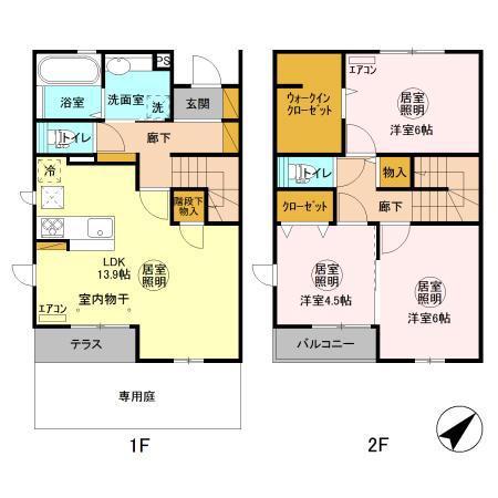 オーシャンズ E(3LDK/1階)の間取り写真