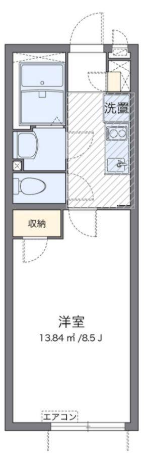 クレイノPOCKET PARK(1K/2階)の間取り写真