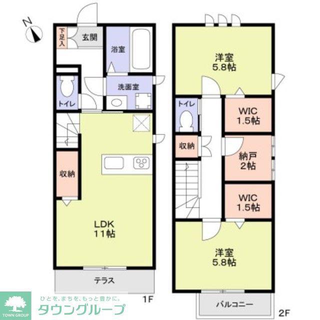 小金井市貫井北町3丁目計画(2SLDK/1階)の間取り写真