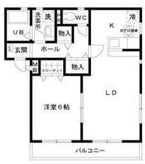 ミモザ館(1LDK/1階)の間取り写真