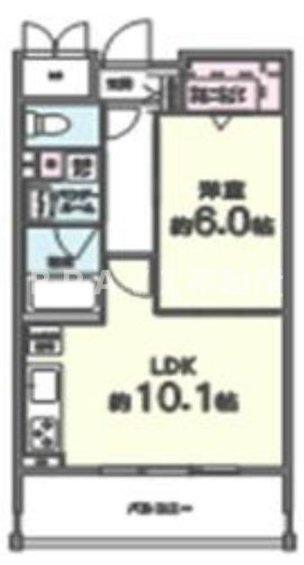 LE・SEL 上町台(1LDK/5階)の間取り写真