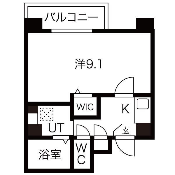 シェリー(1K/3階)の間取り写真