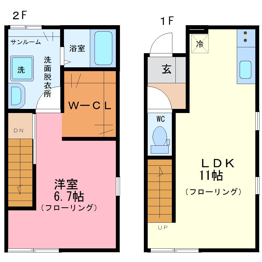 BELLEZZA(1LDK/1階)の間取り写真
