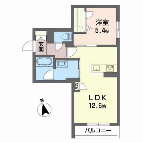 グレイス中島(1LDK/2階)の間取り写真