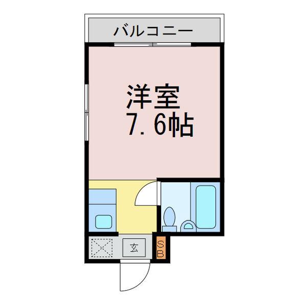 レイナビル(ワンルーム/3階)の間取り写真