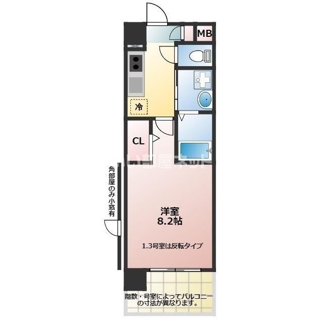 イースト アルディール(1K/2階)の間取り写真
