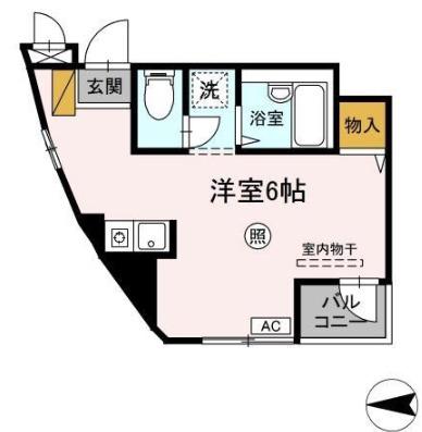 フラッツ・シゲ(ワンルーム/4階)の間取り写真