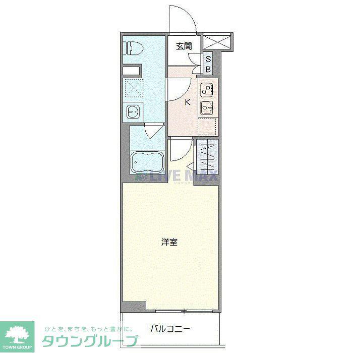 ジェノヴィア 二子新地(1K/2階)の間取り写真