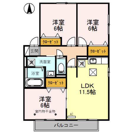 グレイスTH(3LDK/1階)の間取り写真