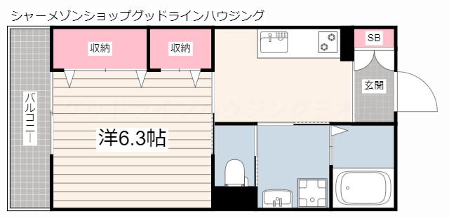 ソラーナ(1K/3階)の間取り写真