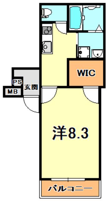 フジパレス武庫川駅東II番館(1K/3階)の間取り写真