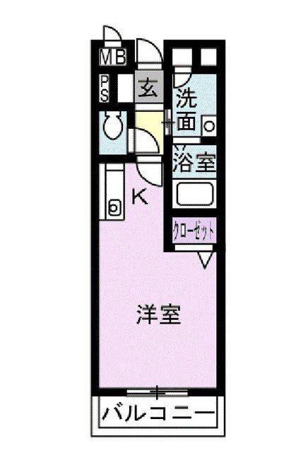 トゥールモンド(ワンルーム/1階)の間取り写真