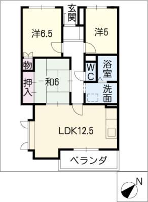 レジデンスKOBAYASHI(3LDK/3階)の間取り写真