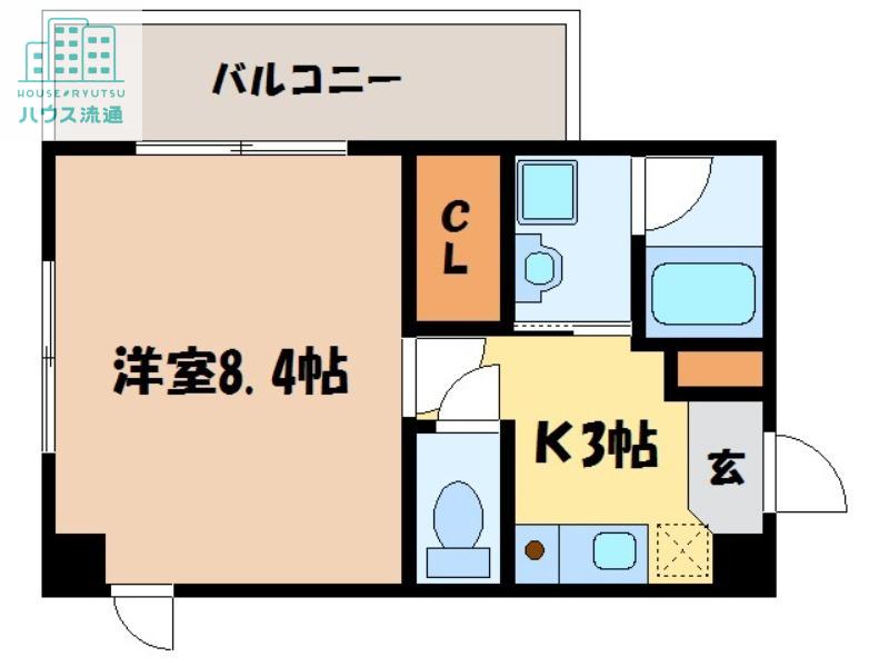 グリーンコート樺島(1K/6階)の間取り写真