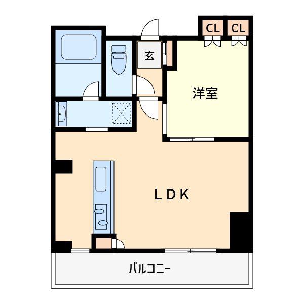 EKISM さいたま新都心(1LDK/6階)の間取り写真
