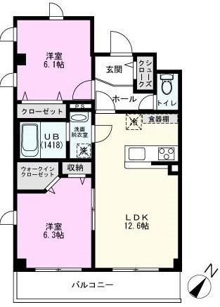 SUNNYWELL南流山(2LDK/1階)の間取り写真