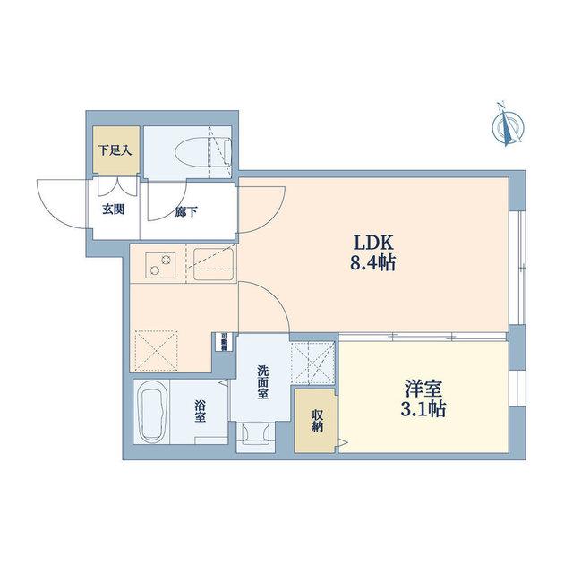 ウェルスクエア尾山台II(1LDK/1階)の間取り写真