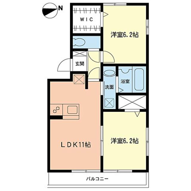 アジャート駒岡(2LDK/3階)の間取り写真