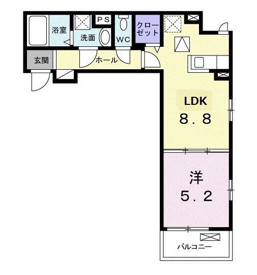 スタンツァ ノーヴェ アオ(1LDK/1階)の間取り写真