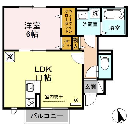 メゾンエス(1LDK/1階)の間取り写真