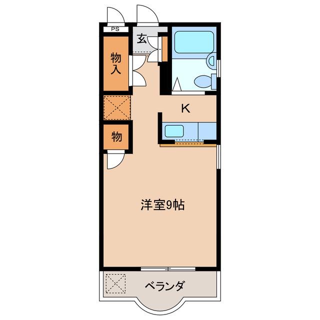 コーポプレアデス(ワンルーム/2階)の間取り写真