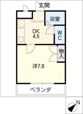 プルーリオン98(1K/3階)の間取り写真