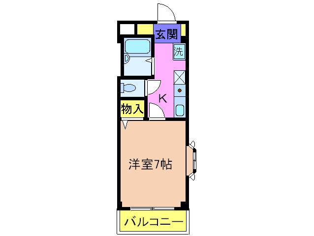 リバティハイム櫻井II(1K/3階)の間取り写真
