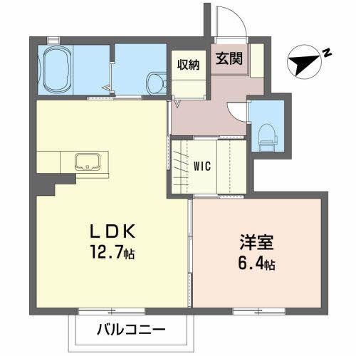 グレイスコートB(1LDK/1階)の間取り写真