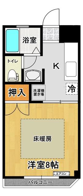 ドゥ・カンパーニュ(1K/1階)の間取り写真