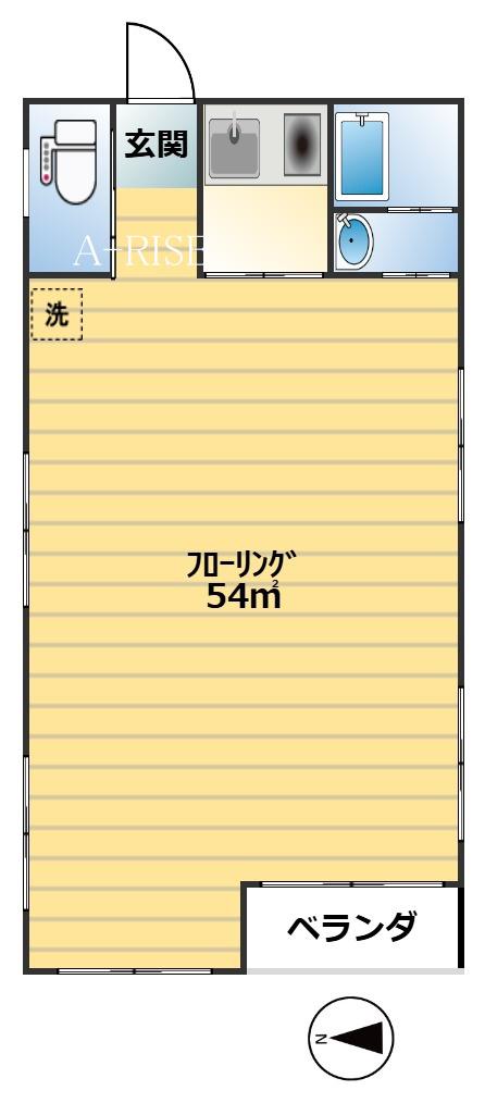 メルシー城南(ワンルーム/2階)の間取り写真