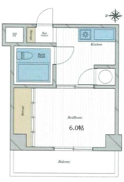 第27宮庭マンション(1K/10階)の間取り写真