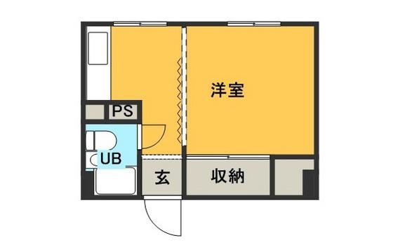 津島サンコーポ(1K/3階)の間取り写真