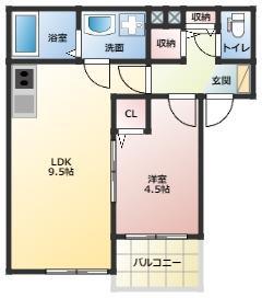 ソレイユ黒崎(1LDK/3階)の間取り写真