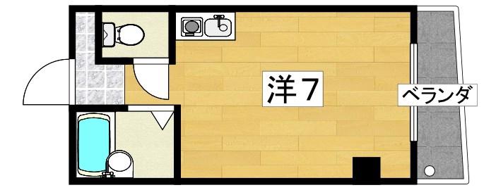 クレール寝屋川(ワンルーム/4階)の間取り写真
