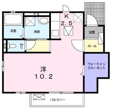 セードル館・水呑I(1K/1階)の間取り写真