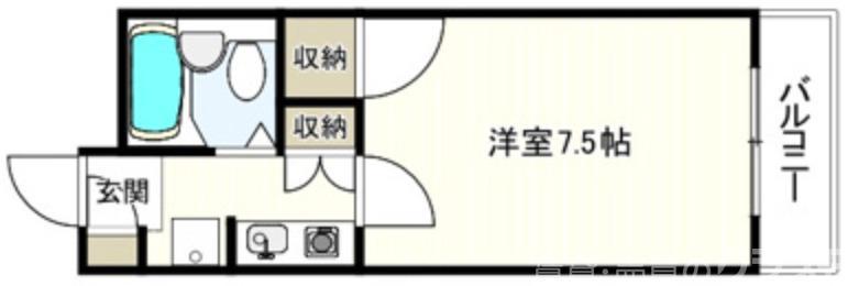 ラポール向陵(1K/2階)の間取り写真