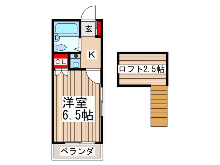 LALA.HOUSEA棟(1K/2階)の間取り写真