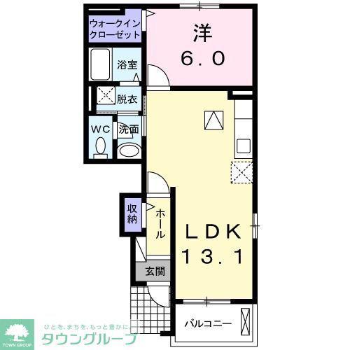 ガーデニア参番館 A(1LDK/1階)の間取り写真