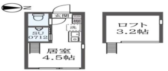 ROOTS駒場東大前(ワンルーム/2階)の間取り写真
