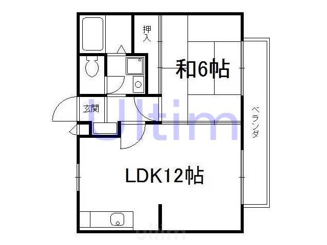 リヴィエール槙ノ内(1LDK/2階)の間取り写真