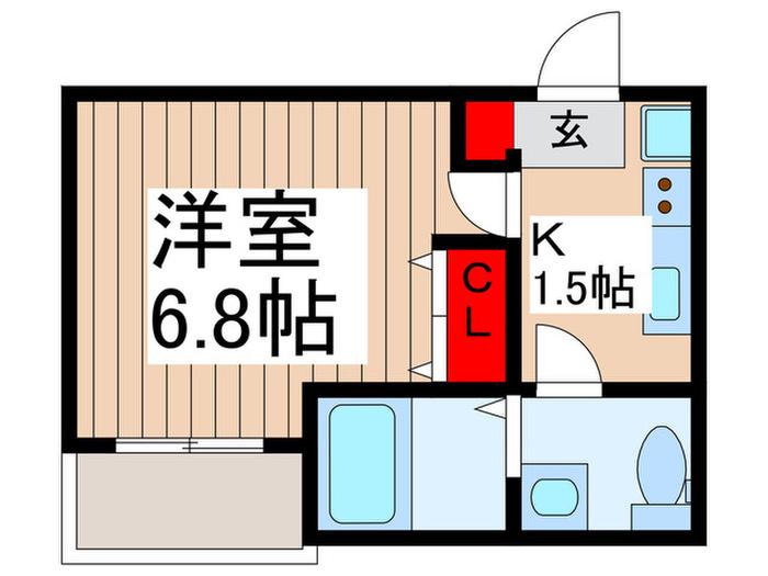 レイズ志木(1K/2階)の間取り写真