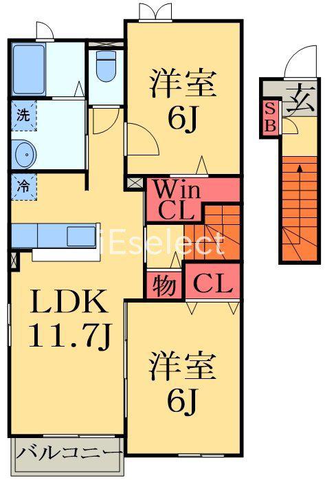 パシフィックコーストIII(2LDK/2階)の間取り写真